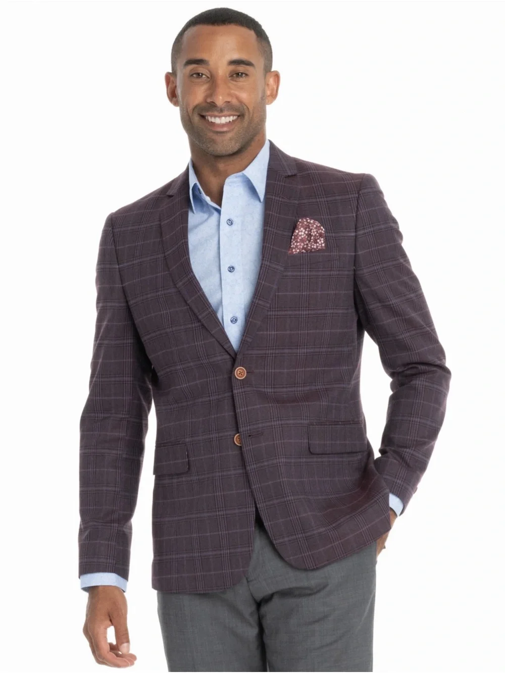 Nick Graham Mens Broadway Slim Fit Sport Coat NWT Color Wine